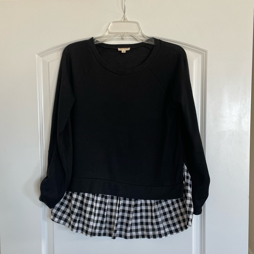 Black sweater blouse, size medium
